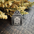 At Last silver enamel pin