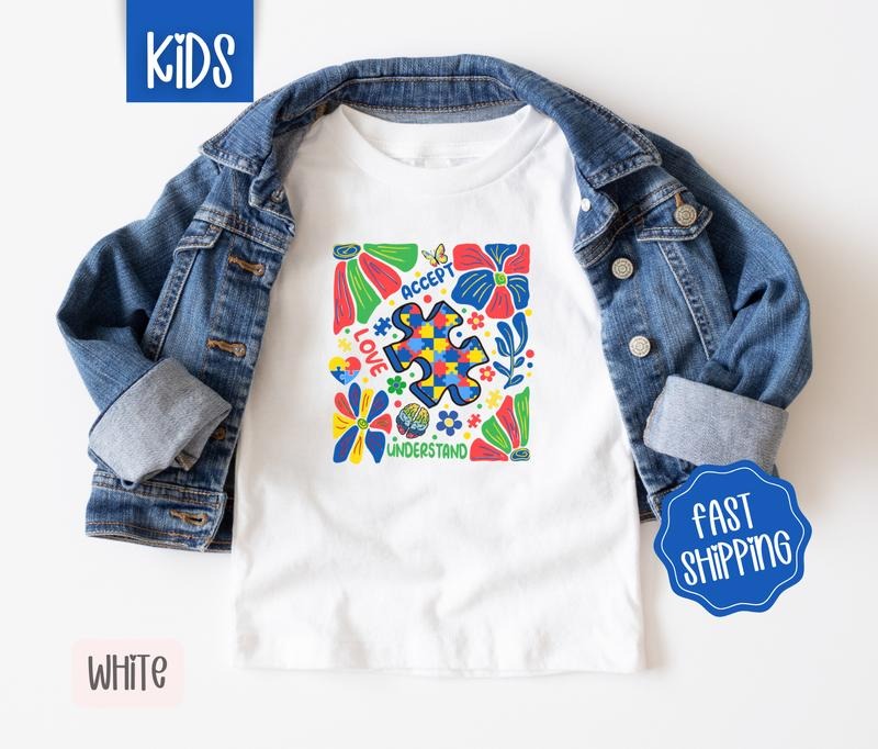 Autism Awareness Kids Shirt - Children's Tshirt - Cute Youth Tee Gildan