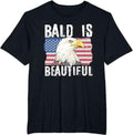 Bald Is Beautiful 4th of July Independence Day Bald Eagle T-Shirt - Casual Basic Smooth apparel Cotton Menswear