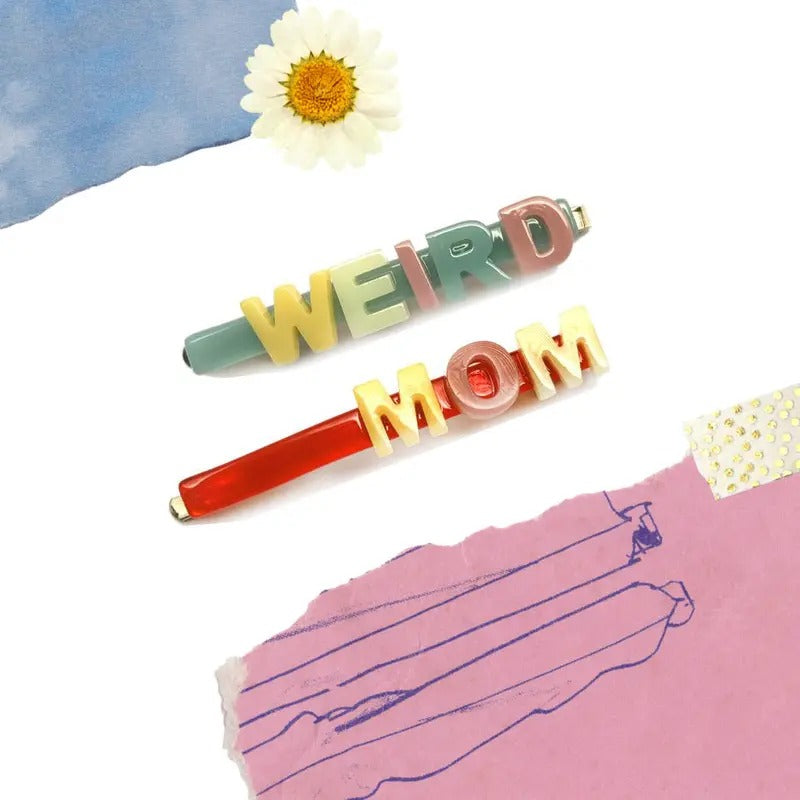 Weird Mom Hair Pin Clip Set / Barrettes (Plastic)
