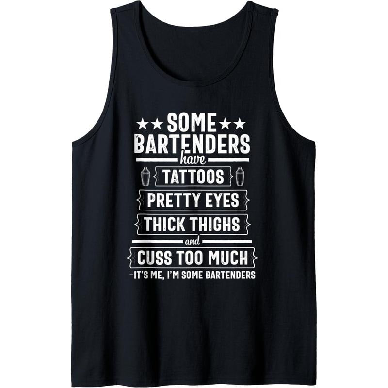 Bartender Gift Women Men Thighs Funny Bartending Mixologist Tank Top made in usa