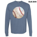 Baseball Faux Glitter Long Sleeve Comfort Colors T-Shirt 'NLB'