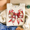 Baseball Mom Coquette Bow , Game Day Baseball , Baseball Mama , Retro Baseball Sweatshirt