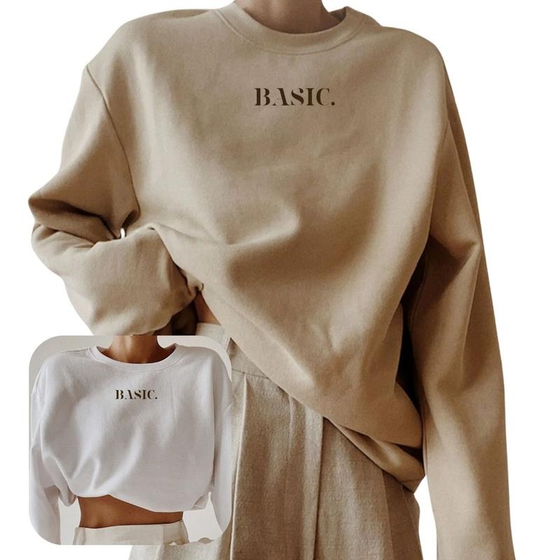Basic Sweatshirt, Aesthetic Premium Women Sweatshirt