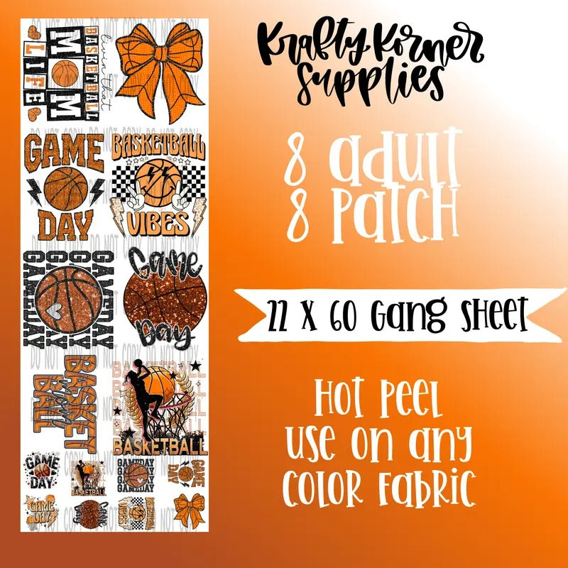 Basketball DTF Transfer Gang Sheet, 22 x 60