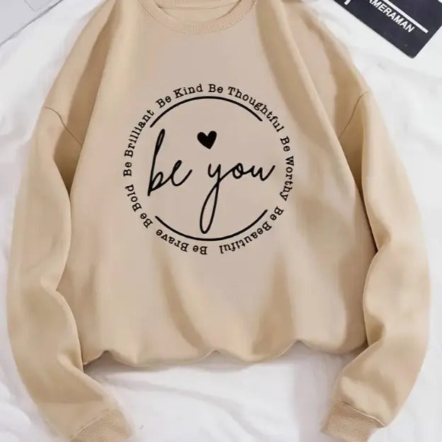 Be  You Women'S Casual Crew Neck Sweatshirt