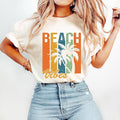 Beach Vibes T-Shirt, Beach T-Shirt, Retro Summer T-Shirt, Hello Summer T-Shirt, Summer Shirt Tropical Palm Tree Sunset