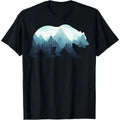 Bear Double Exposure Surreal Wildlife Animal T-Shirt Made in USA