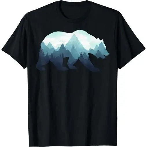 Bear Double Exposure Surreal Wildlife Animal T-Shirt Made in USA