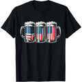 Beer American Flag 4th of July Men Merica Drinking USA T-Shirt  made in us