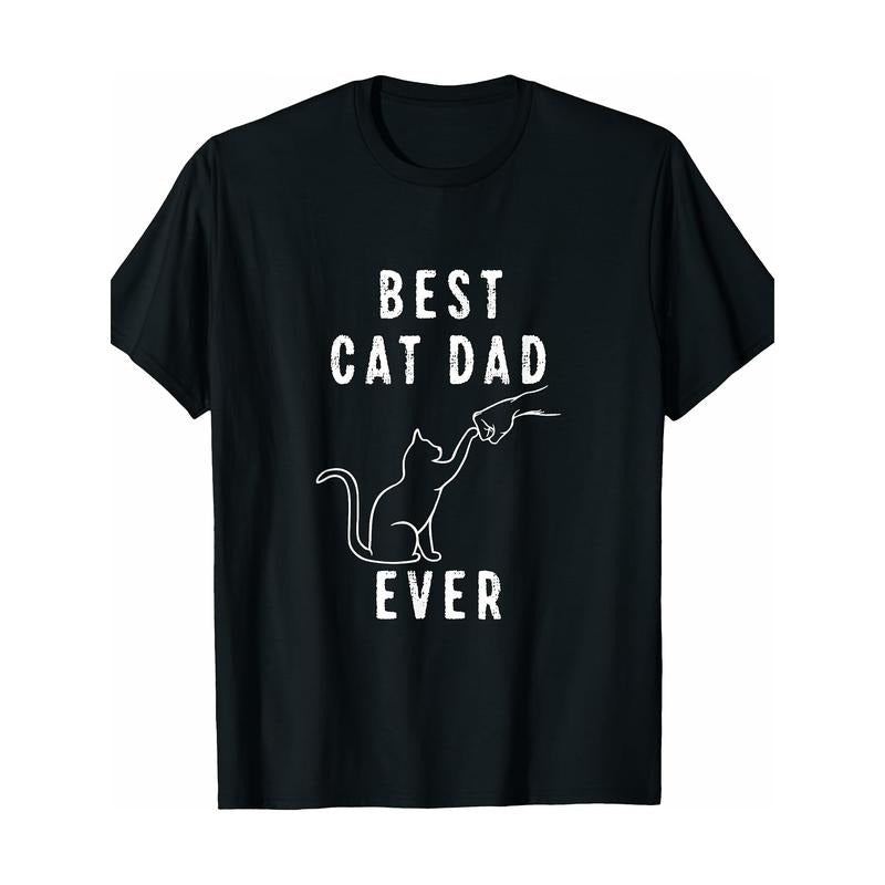 Best Cat Dad Fist Bump T-shirt, Cat Paw Cat T-shirt Made in USA