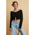 Beverly and Beck Women's Isabela Off-The-Shoulder Cropped Cardigan