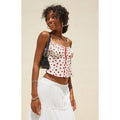 Beverly and Beck Women's Sage Tie Front Floral Cami