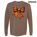Big Basketball Bow FAKE Glitter Long Sleeve Comfort Colors T-Shirt 'NLB'