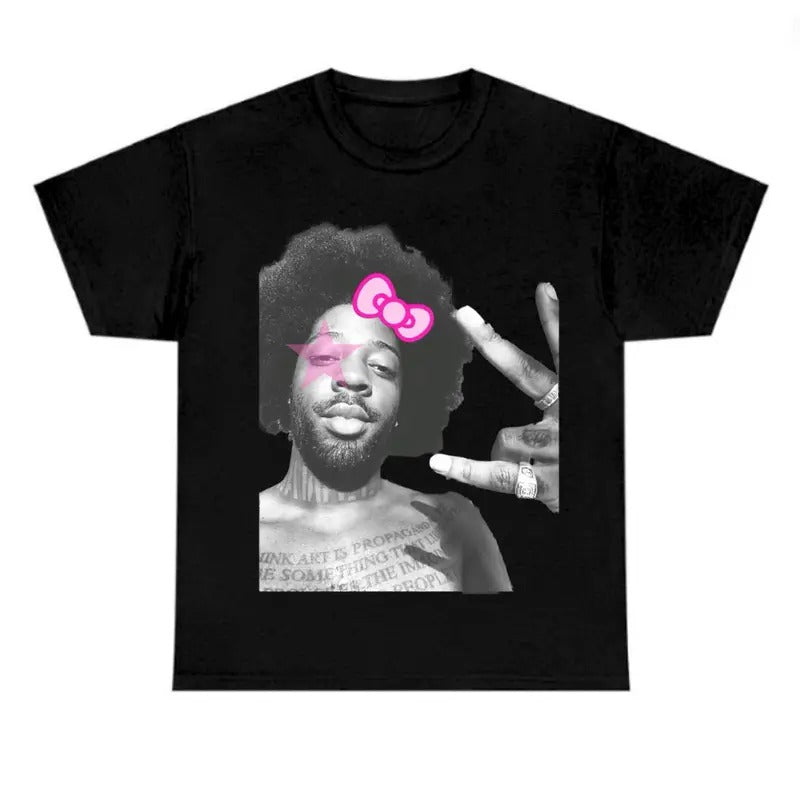 Big Face Black Brentt Pink Star Kittyyy Shirt