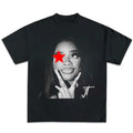Big Face JT rapper Signature Red Star Graphic Tee Classic Cotton