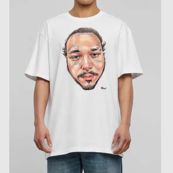 Big Face Post Shirt, Maloneee Tee Cotton Fabric