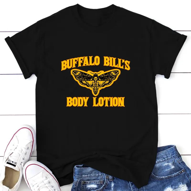 Buffalo Bill's Body Lotion Apparel, Proudly Printed In The USA, Tee,  Gray / White / Blue / Black #sassy #cute
