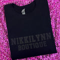 Black Nikkilynn Puff Print Sweatshirt