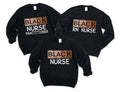 Black Nurse Crew Sweatshirt, Personalized Nurse Hoodie, Black History Month Sweatshirt, Nursing Student Gift, African American Nurse Hoodie, Nurse Appreciation.