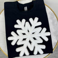 Black Snowflake Sequin Patch Gildan Sweatshirt