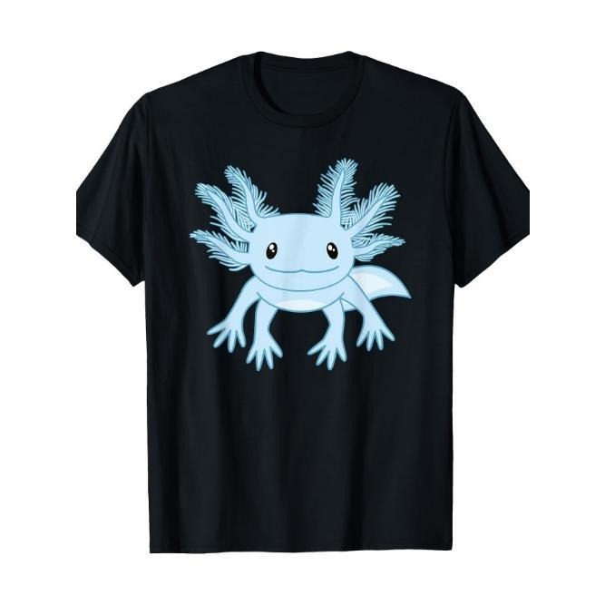 Blue Axolotl Funny Kawaii Axolotl Lover T-Shirt Made in USA