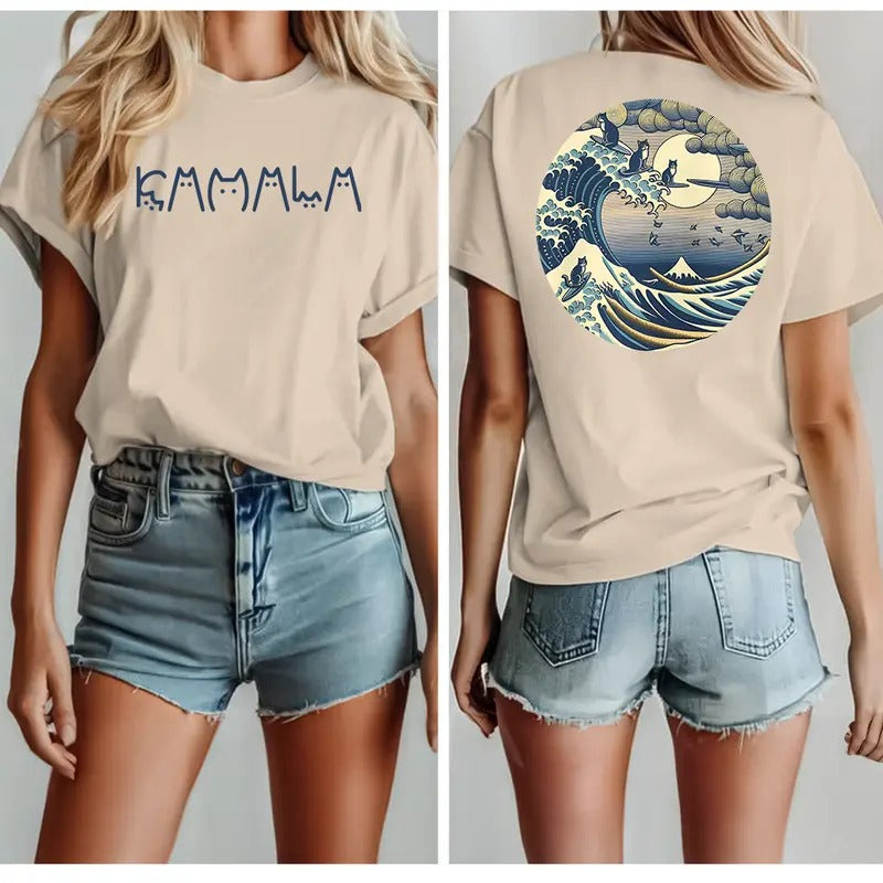 Blue Wave Cat For Kamala 2 Sides Shirt, Minnesota Midwestern Governor Walz For VP T-Shirt, Womenwear kamala heel