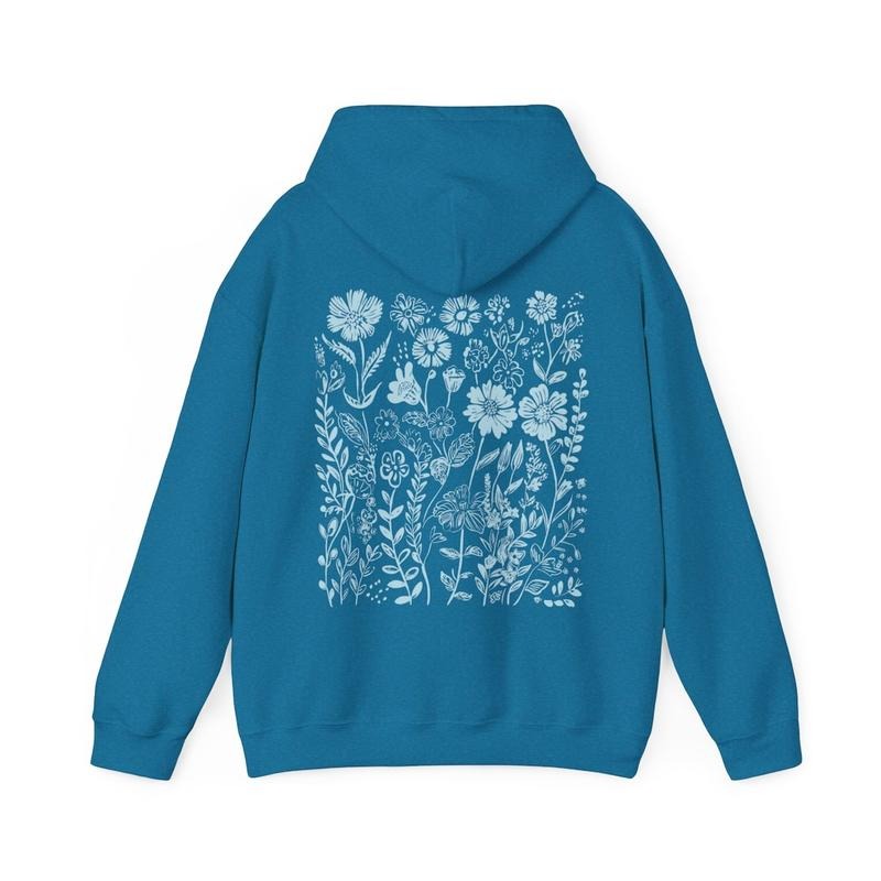 Blue Wildflower Hoodie Flower Hoodie Cute Womens Hoodie Oversized Hoodie Baby Blue Hoodie Plant Hoodie Granola Girl Aesthetic Hoodies  T-shirt, sweater and Hoodie