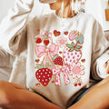 Boho Strawberry Coquette Shirt, Preppy Strawberries Shirt, Strawberry Festival Summer Shirt, Floral Strawberry Shirt, Gift For Her