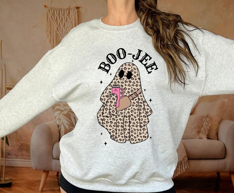 Boo Jee Cheetah Ghost Crewneck Sweatshirt