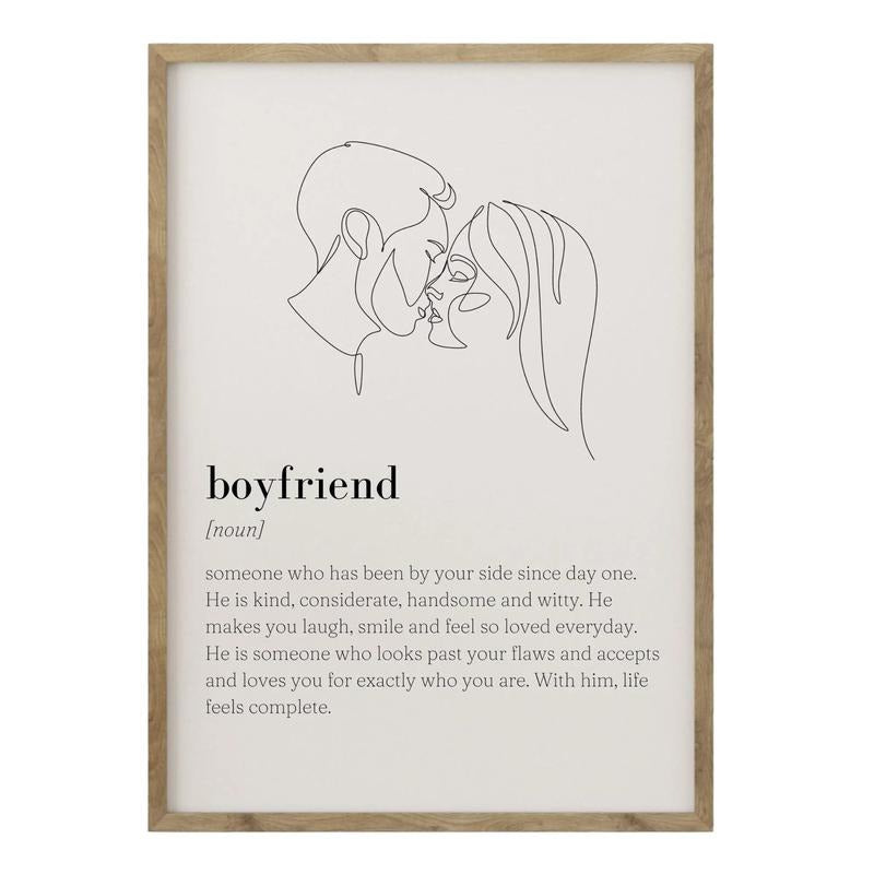 Boyfriend Definition Print, Boyfriend Print, Anniversary Gift, Boyfriend Gift Art, Gifts For Boyfriend Her Bedroom Decor, Poster Prints No Frame, Wall Art Room Decor, Poster For Room, Gifts For Birthday