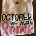 Breast Cancer Awareness Sweatshirt - October Pink Shirt for Survivors, Motivational Team Cancer Shirt Crewneck Cotton
