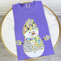 Brushstroke Snowman Purple Comfort Colors T-Shirt