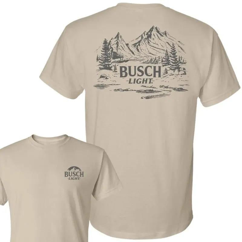 Busch Light Iconic Graphic 2 Sides Tshirt, Unisex Casual Wear for Men and Women, Y2k, Back to Schoo Top for Unisex Menswear Tee