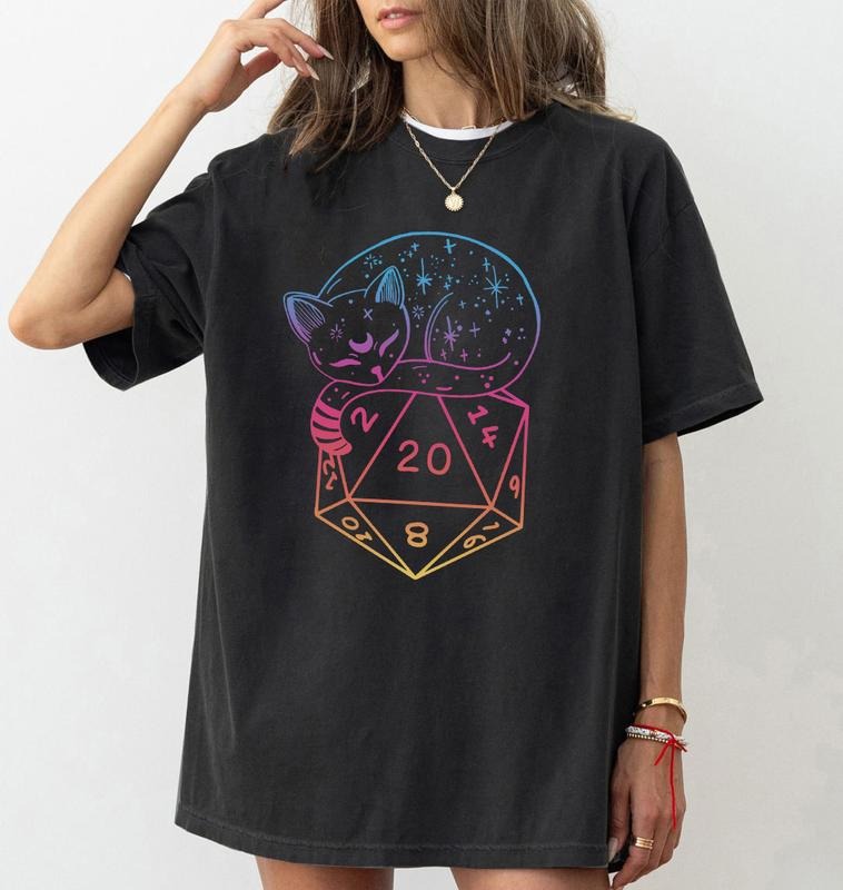 CAT DICE Shirt, DND shirt, Dungeons and Dragons shirt, Dungeon Meowster, Dnd Cat, D&D shirt, Critical shirt