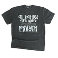 COMFORT COLORS - All Battles Are Won With Prayer on Pepper - Christian TShirt