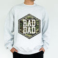 Camo Hunting Rad Dad Sweatshirt, Camouflage Daddy Crewneck, Cool Dad Club Sweater, Dad Life Hunter Tops, Dada Daddy Papa Pullover, Classic Menswear