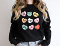 Candy Valentine Sweatshirt, Valentine's Day Hoodie, Conversation Sweatshirt For Woman And Girlfriend, Cute Hearts Hoodie, Gift For Her.