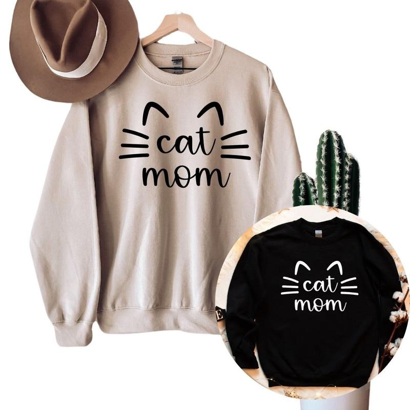 Cat Mom Sweatshirt, Cat Mama Sweatshirt for Women