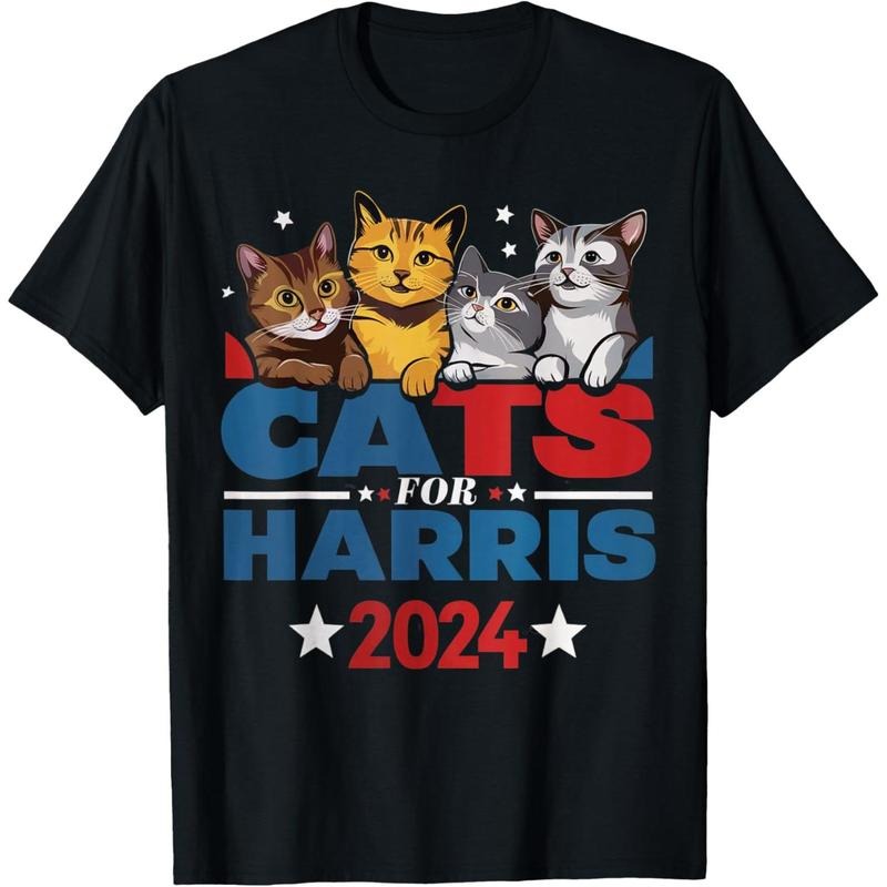 Cats for Harris 2024 - Kamala Harris for President 2024 T-Shirt made in usa