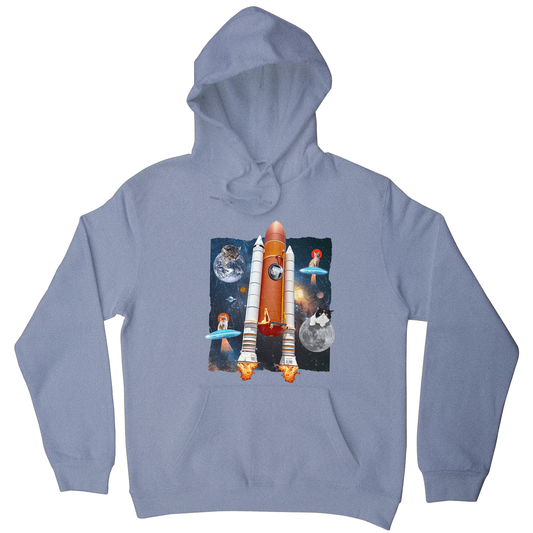 Cats in space funny collage hoodie