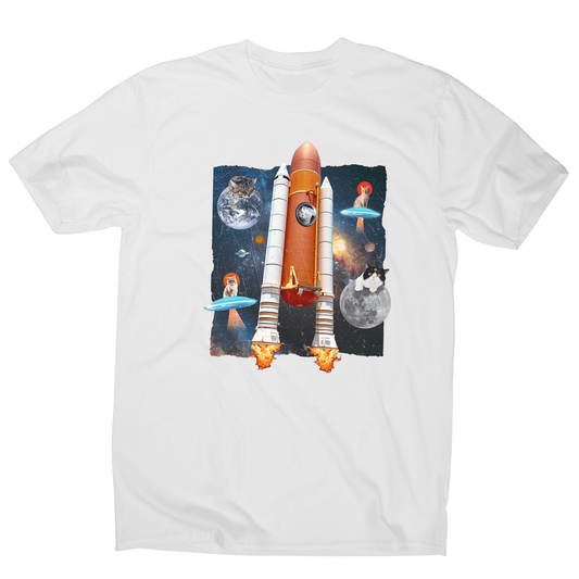 Cats in space funny collage men's t-shirt
