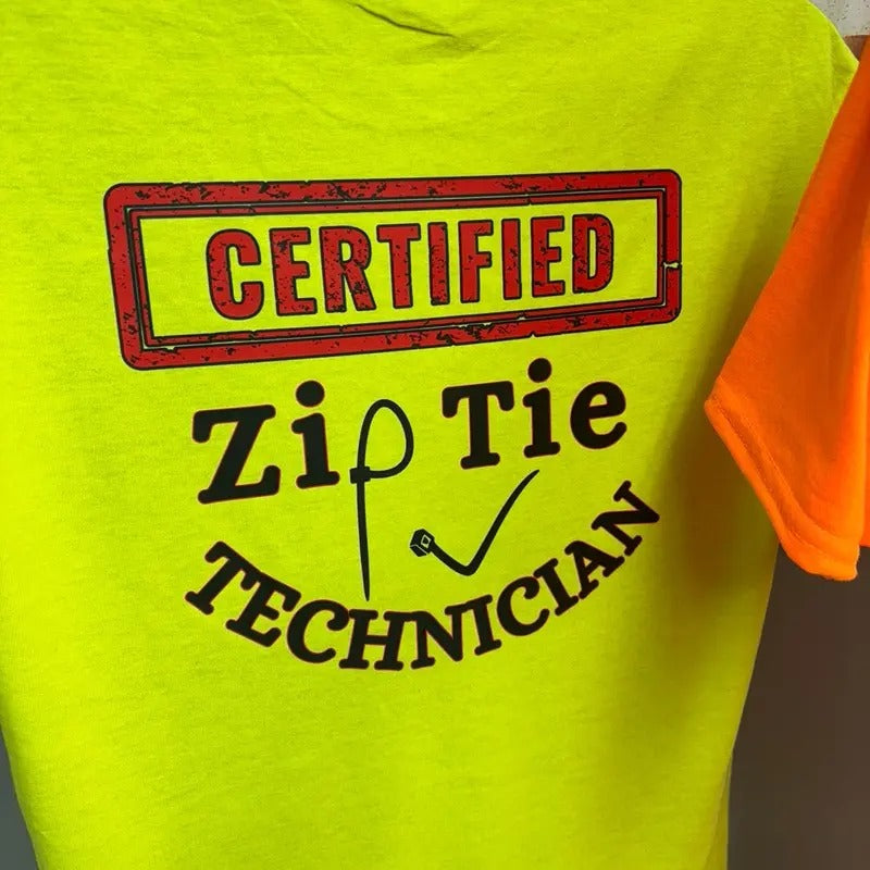 Certified Zip Tie Technician short sleeve shirt Cotton Menswear Soft T-Shirt
