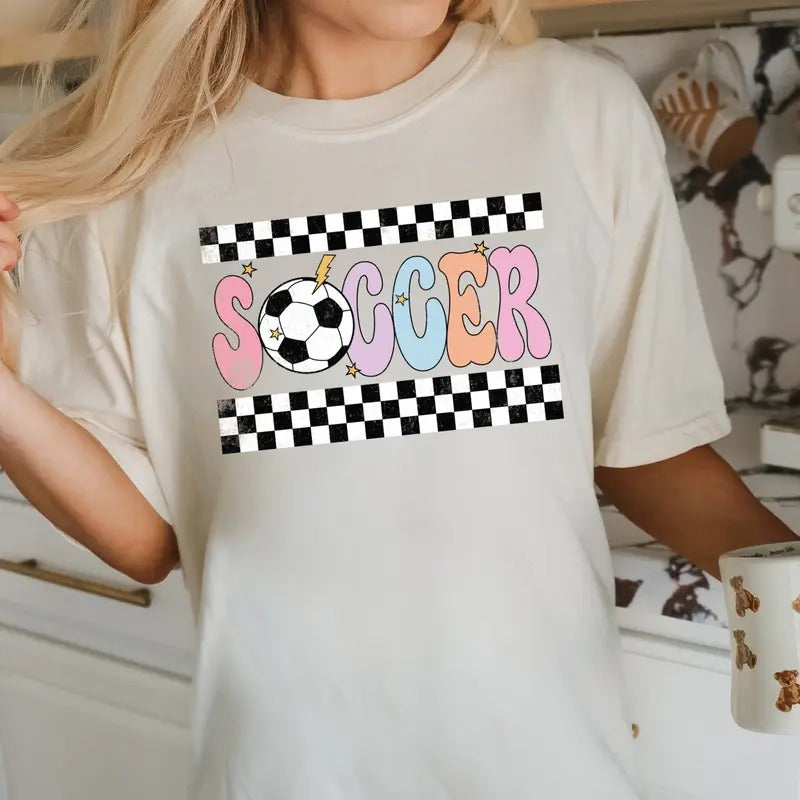 Checkered Soccer DTF Transfers - THIS IS NOT A SHIRT
