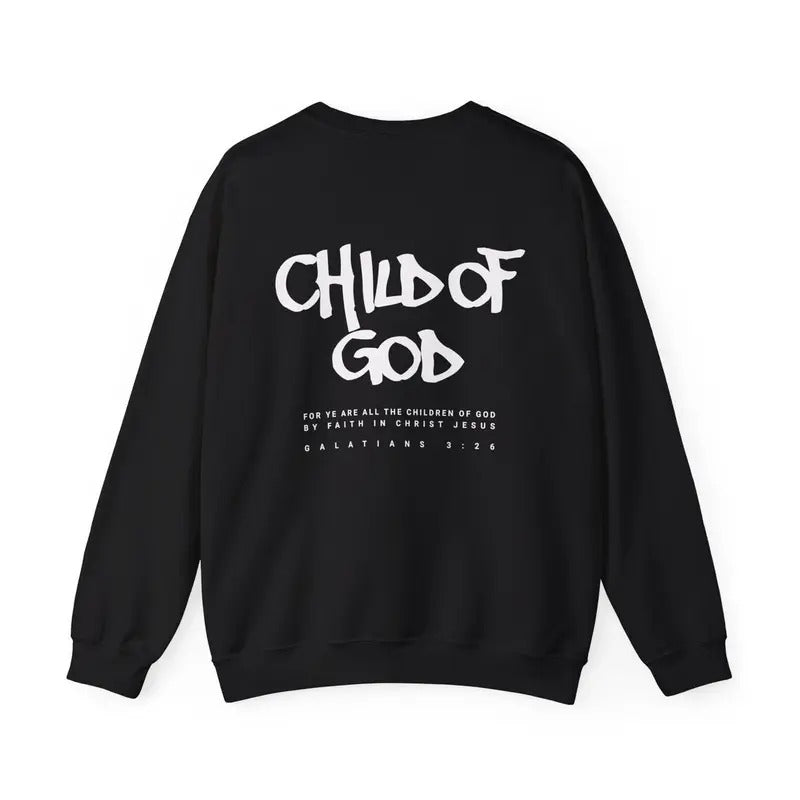 Child Of God Galatians 3:26 Aesthetic Christian Streetwear Sweatshirt Faith Sweater Cotton Hoodie Menswear Polyester