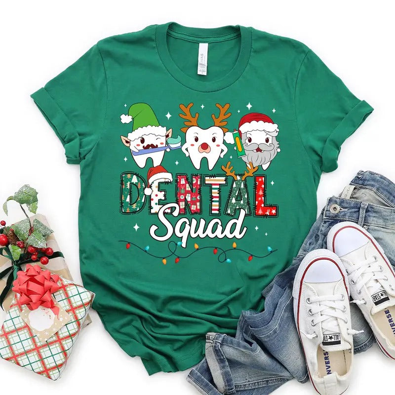 Christmas Dental Squad Unisex T-shirt, Matching Christmas Shirt, Dentist Tee, Dental Clinic Shirt, Dental Team, Dental Assistant