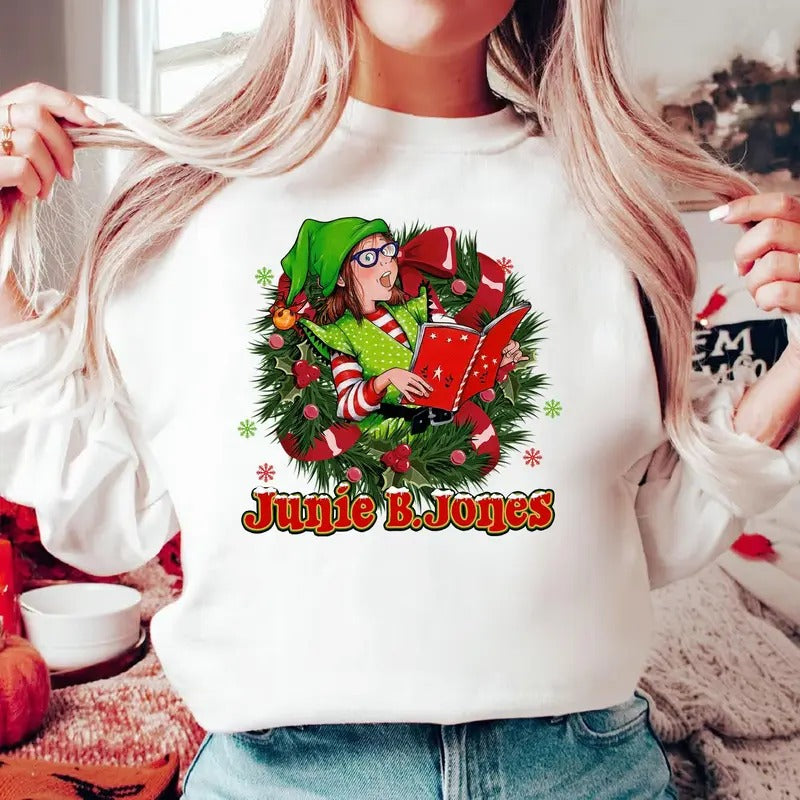 Christmas Junie B Jones Shirt Merry Teacher Gift Children Book Shirt Junie B Jones Christmas Shirt Teacher Xmas Shirt School Xmas Shirt