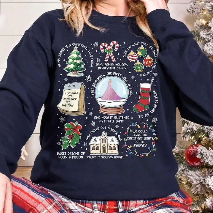 Christmas Song Lyrics Sweatshirt, Christmas Cozy Fall Cute Shirt