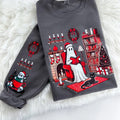 Christmas Spirit Holiday Ghost Reading Sweatshirt or Hoodie with sleeve print Comfy Sublimation Tops Menswear Unisex Oversized Pullover