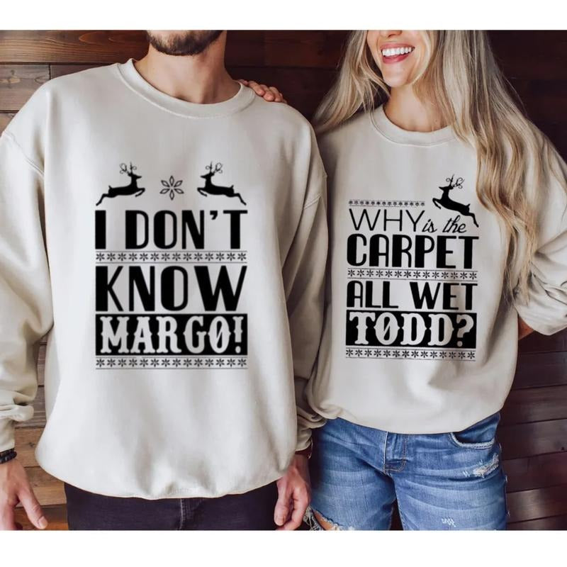 Christmas Vacation Todd And Margo Sweatshirt, Todd And Margo Matching Couple Sweater, Christmas Couple Trip Shirt, Long Sleeve Crewneck Shirt